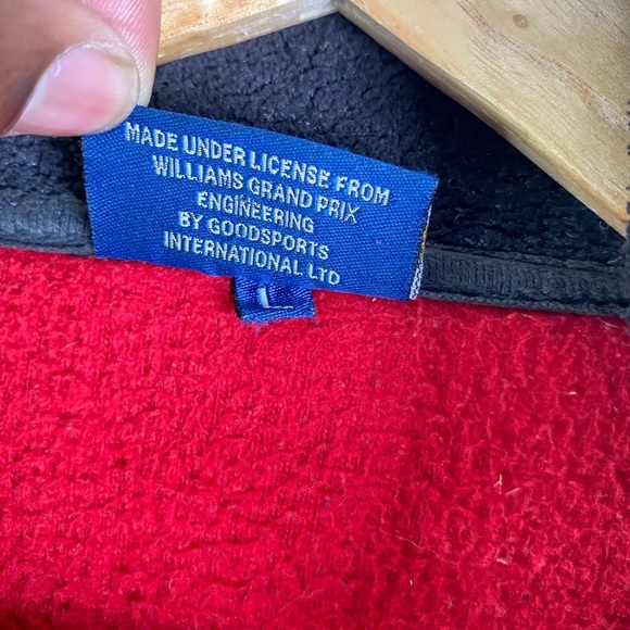 Vintage Williams F1 Racing Fleece Jacket Pile Full Zip Red Black Large - Picture 6 of 11